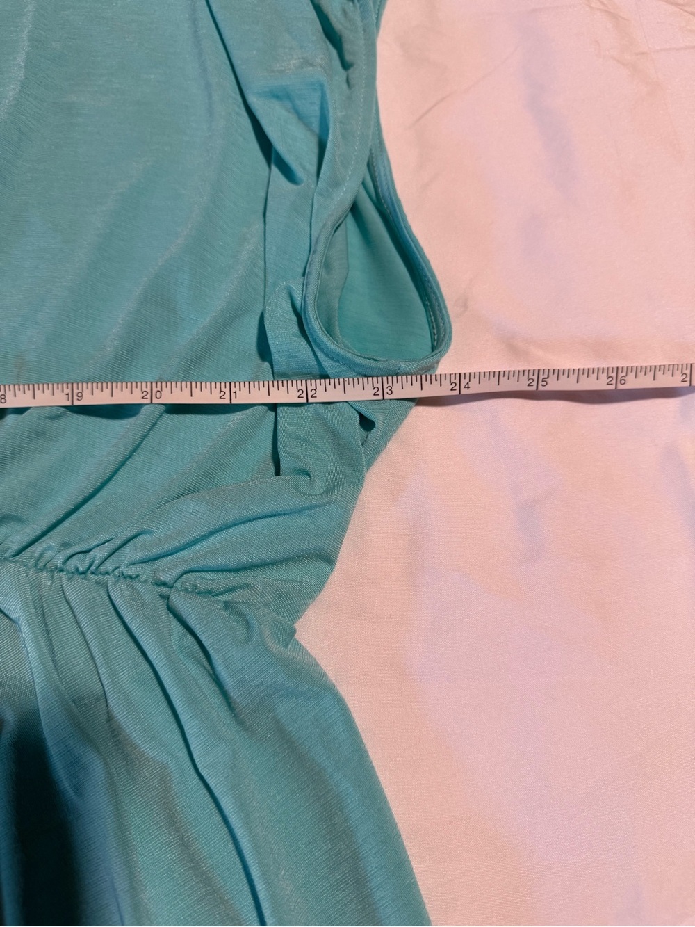Dear Scarlett Aqua Turquoise V-Neck Empire Waist Blouse XL NWT - Picture 3 of 5